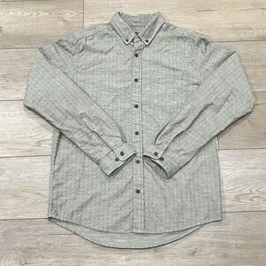 Patagonia Long Sleeve Steersman Shirt Organic‎ Cotton Men's M Gray